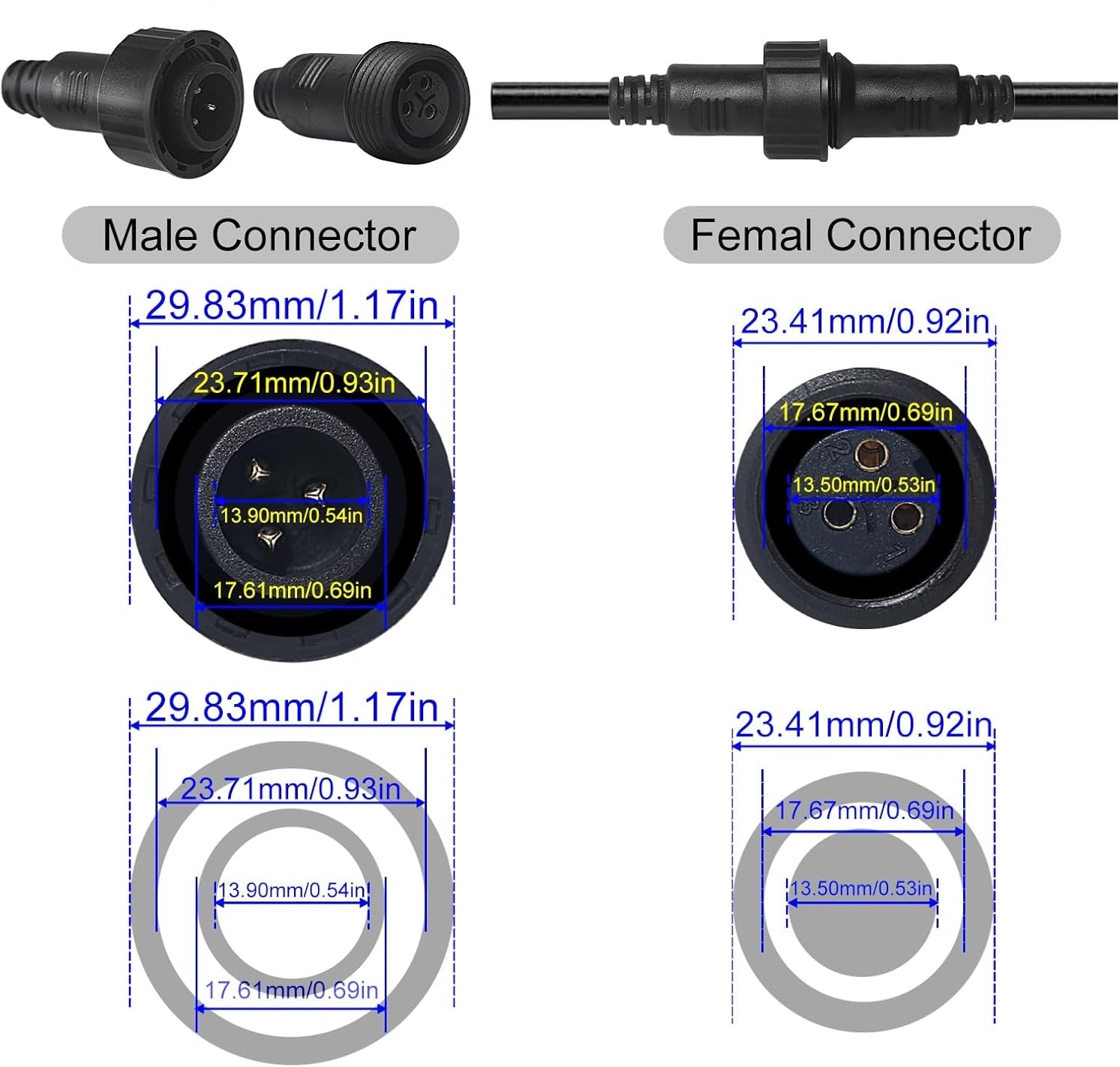 Weatherproof Cables for Magicolour Aura Outdoor Moving Heads
