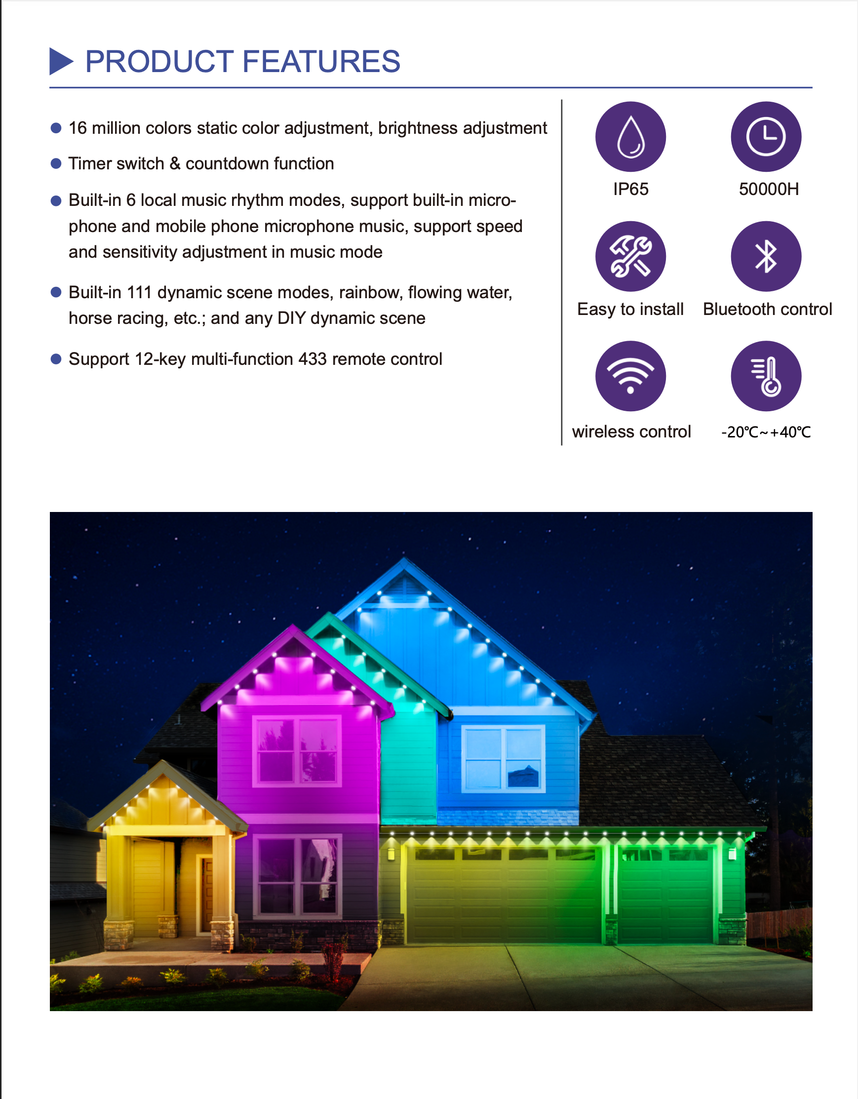Magicolour Permanent Outdoor Lights – 100ft RGBW Smart Lighting System