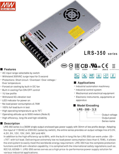 Meanwell Power Supply 350 watt