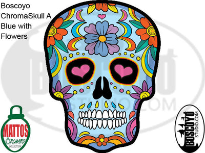 DayCor™ HiRes ChromaSkull A Blue with Flowers
